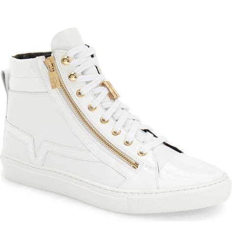 blue versace adidas|Versace zipped high top sneakers.